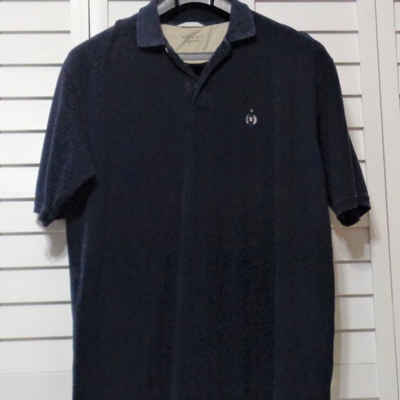 Bugle Boy Shirts Resort Casual Mens 2xl Navy Blue Collared Pull